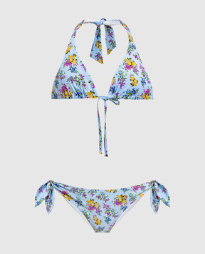 Dolce&Gabbana Blue floral print swimsuit O8A18JON0D2