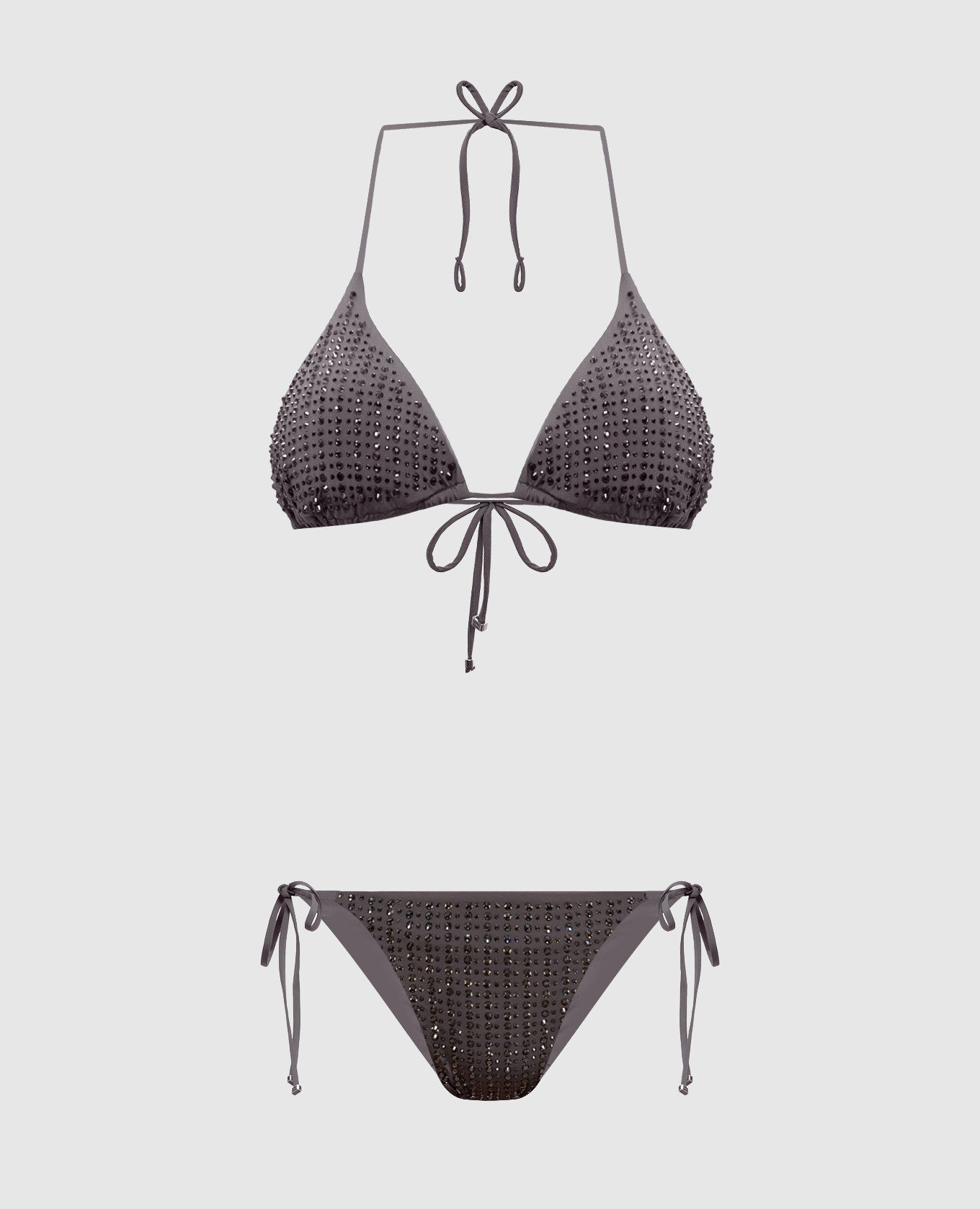 Gray MALIBU swimsuit with crystals