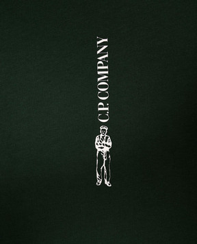 C.P. Company Children's green T-shirt with logo print CUM018LAA171014