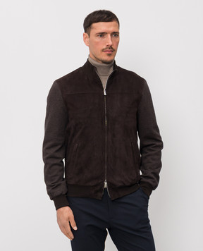 Enrico Mandelli Brown combination jacket 3T907A7405