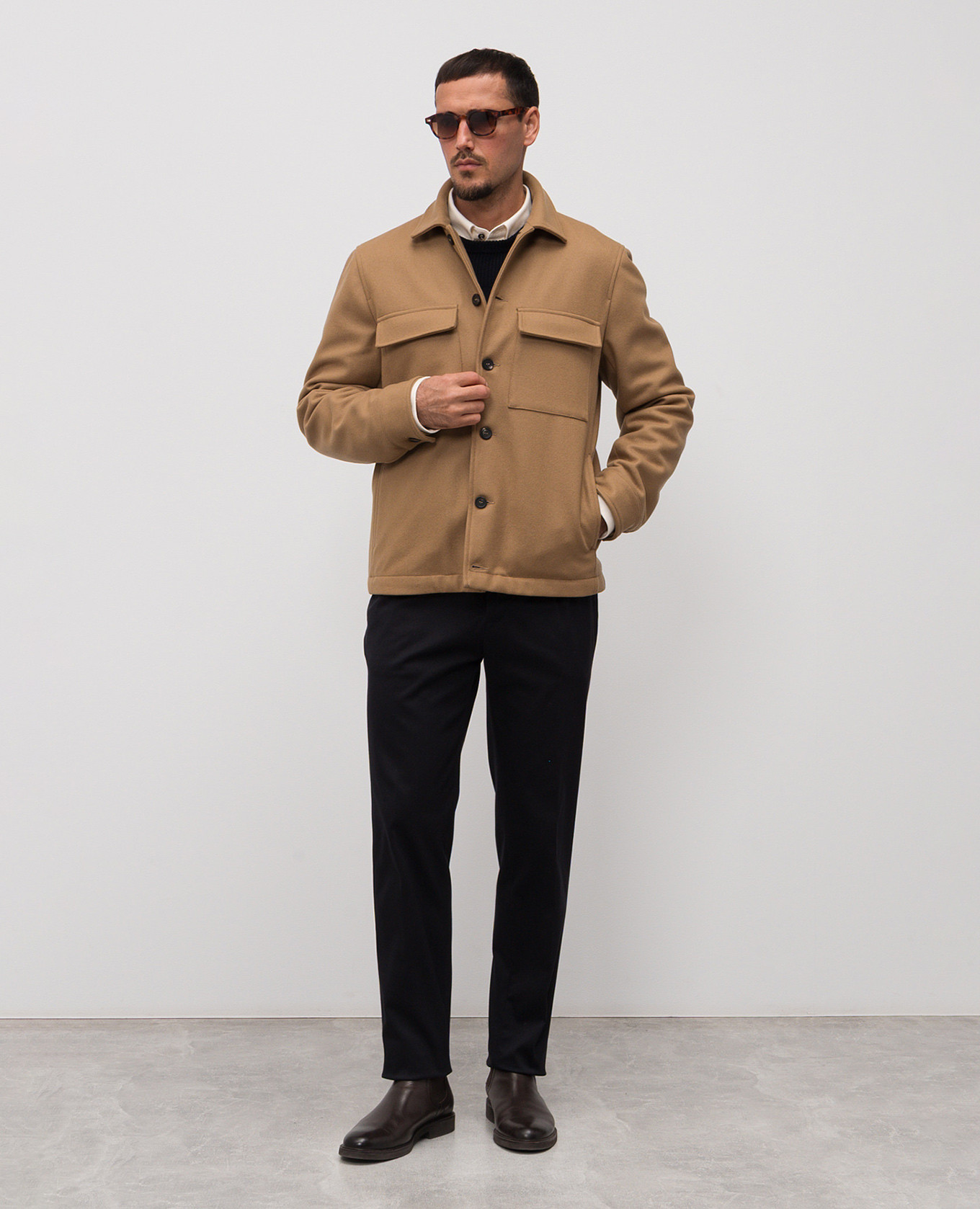 Blue wool sweater with logo pattern Peserico 2