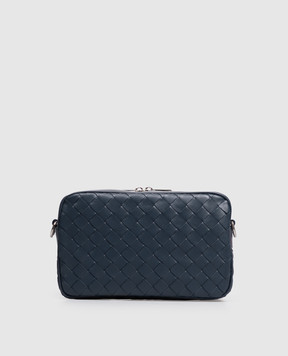 Bottega Veneta Blue leather bag with branded weaving 755923V2HL1