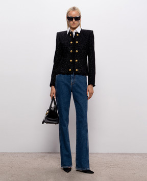 Balmain Blue flared jeans with logo patch HF1MI071DG08