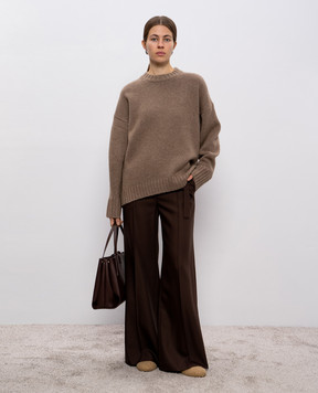 Loulou de Saison Brown PRATT flared trousers with wool PRATT
