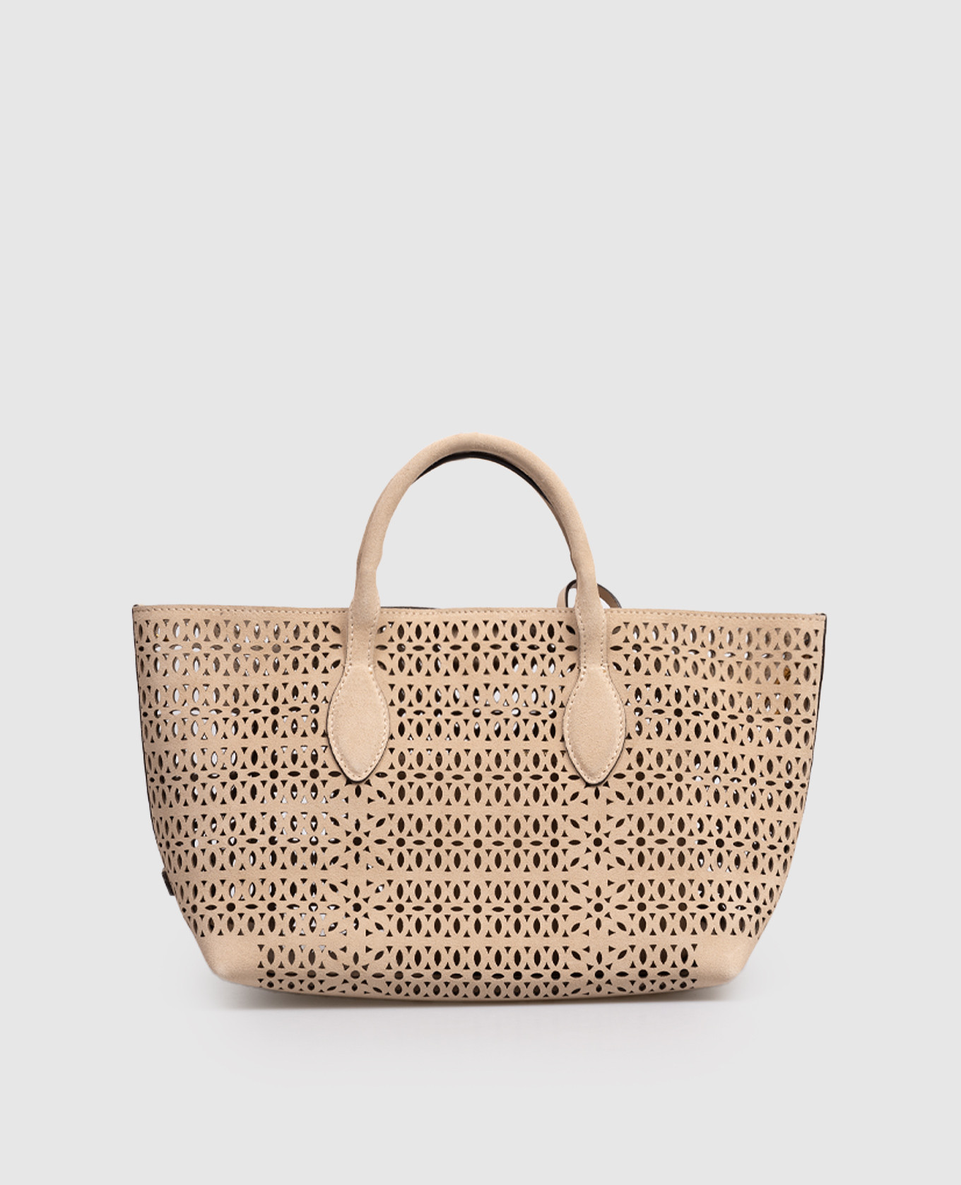 

Beige suede Mashup tote bag with perforations Gianni Chiarini