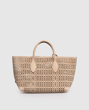 Gianni Chiarini Beige suede Mashup tote bag with perforations BS11836CMLSR