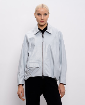 Simonetta Ravizza Presty blue leather jacket S06JA397L1