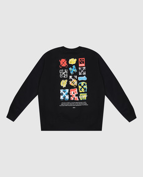 Off-White Children's black sweatshirt with contrasting print 44BBA001S26F006