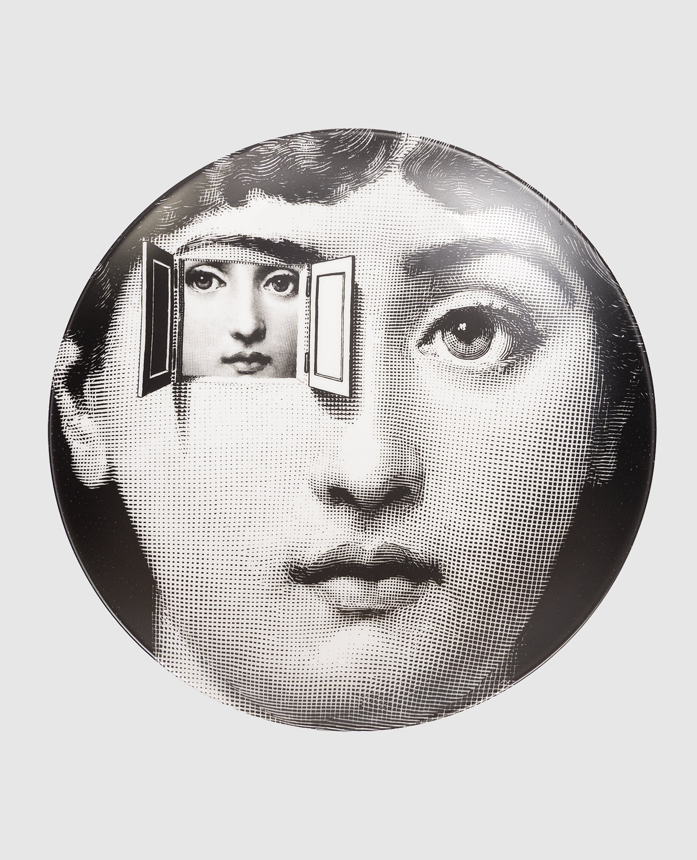 

Decorative porcelain wall plate Tema e Variazioni Fornasetti, Black