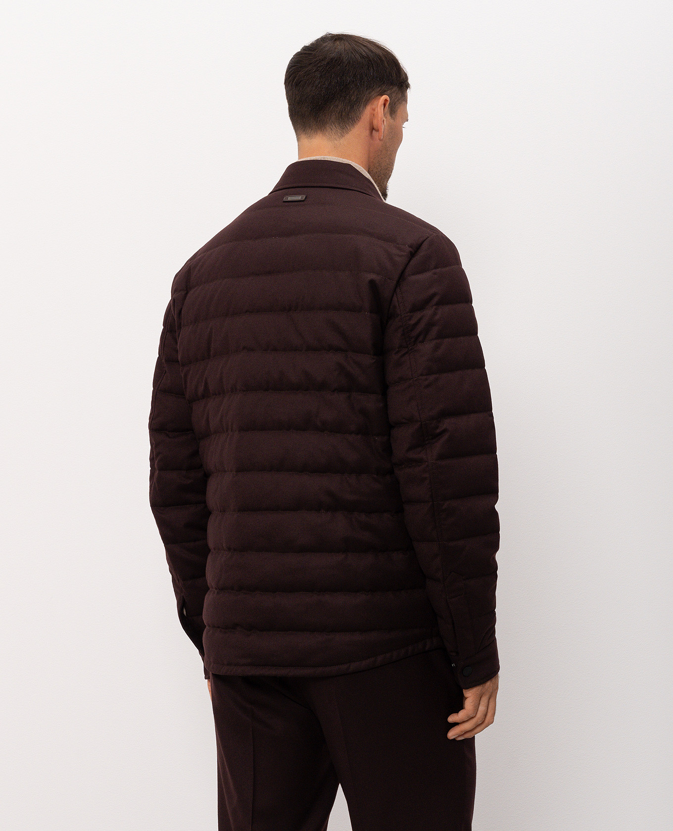 Burgundy wool down jacket Peserico 4