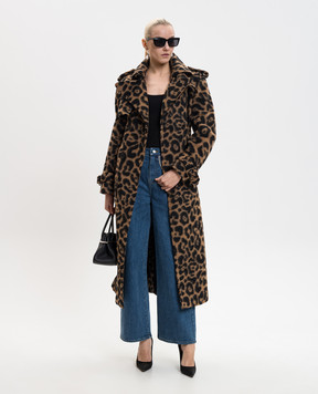 Simkhai Double-breasted coat with animal print wool 6257050W