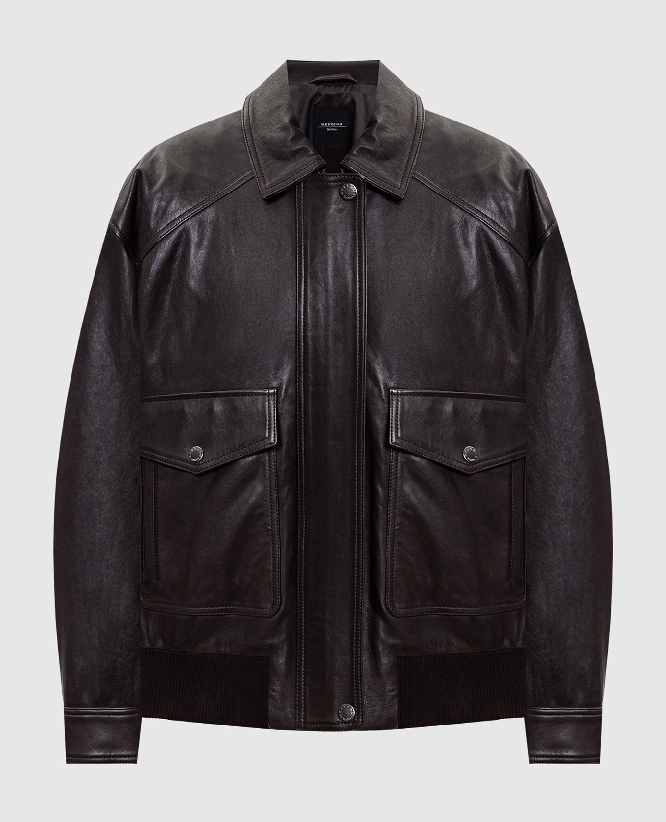 

Brown leather jacket WKDGIGANTE Max Mara Weekend
