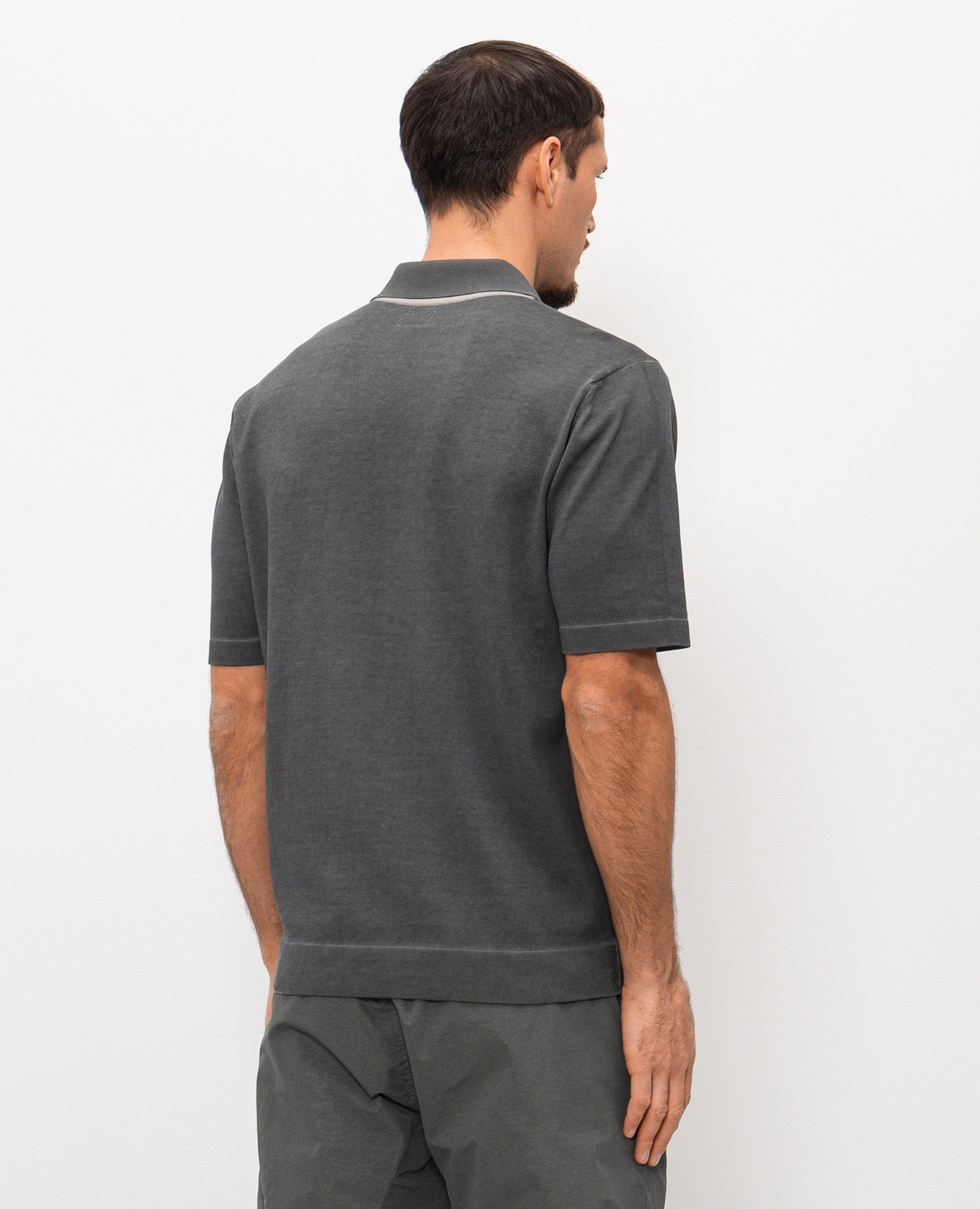 

Grey polo shirt with logo print C.P. Company