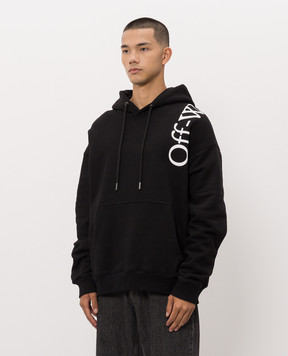 Off-White Black hoodie with contrast logo 44MBB085F26F00O