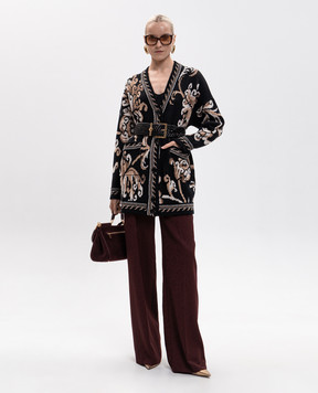 Etro Black patterned wool cardigan WRKE0159AQ12U