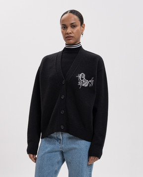 Off-White Black cardigan with wool 2FE00535T