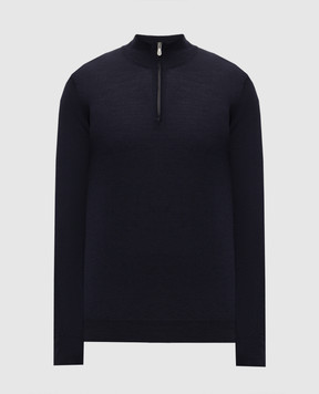 Brunello Cucinelli Navy blue wool and cashmere jumper M2400124