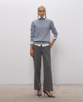 Peserico Blue wool, silk and cashmere turtleneck A99978F12K09283
