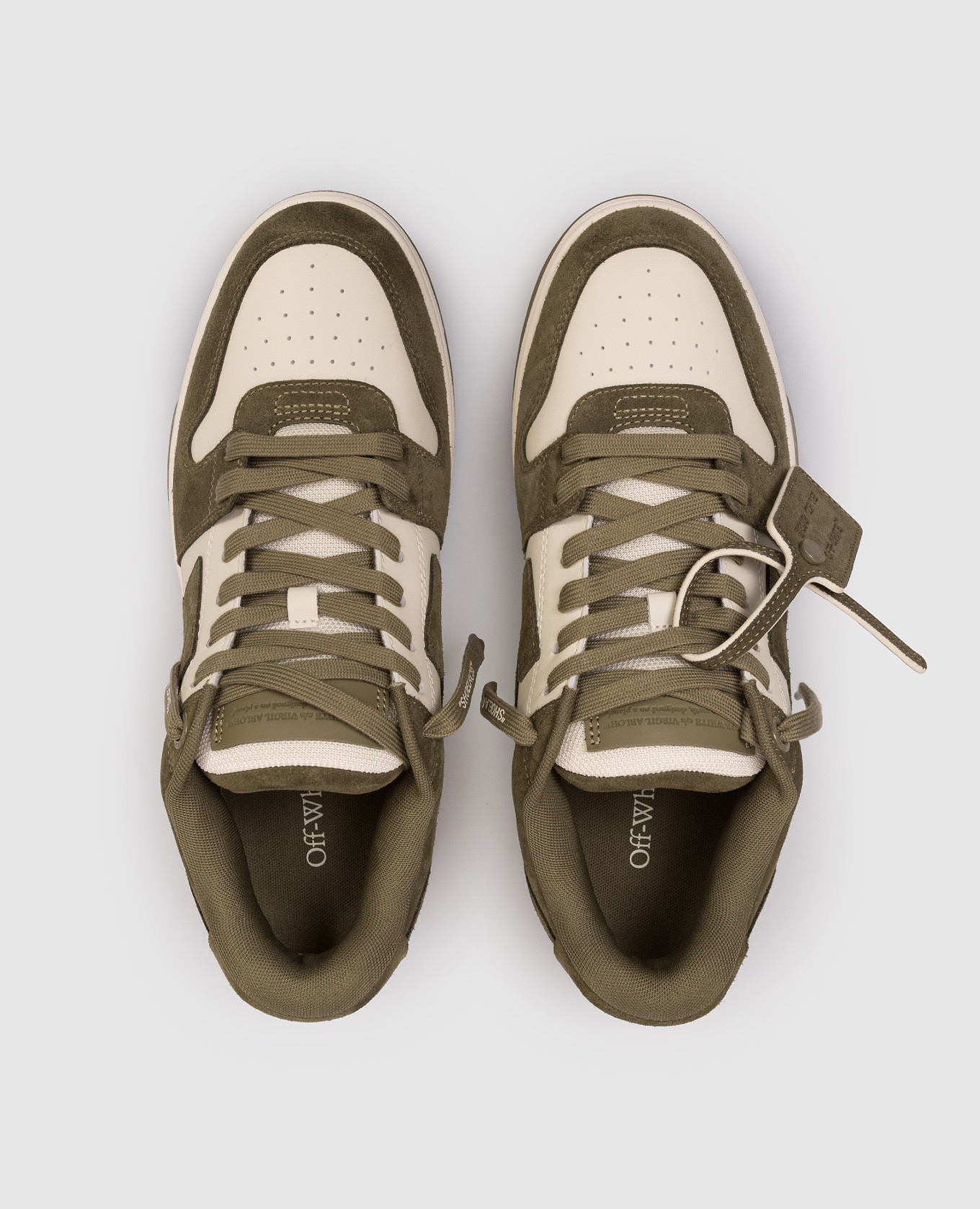 Out Of Office Khaki Suede Sneakers Off-White 4