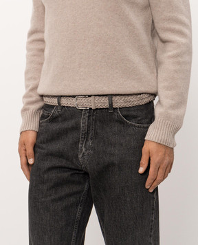 Pini Parma Grey suede braided belt BELTSUEGREIG