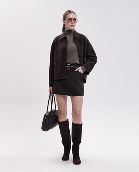 Max Mara Sportmax Brown PARAGGI wool mini skirt SPXPARAGGI