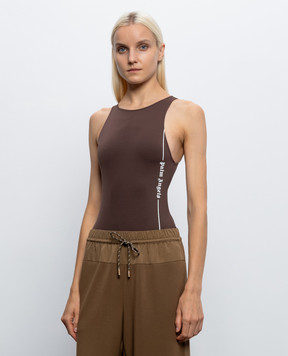 Palm Angels Brown bodysuit with logo print PLA1UWBD01SI