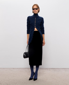 Thierry Mugler Blue top with logo embroidery 26W2TO09331144