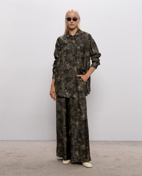 UMA WANG Green printed blouse UP1001