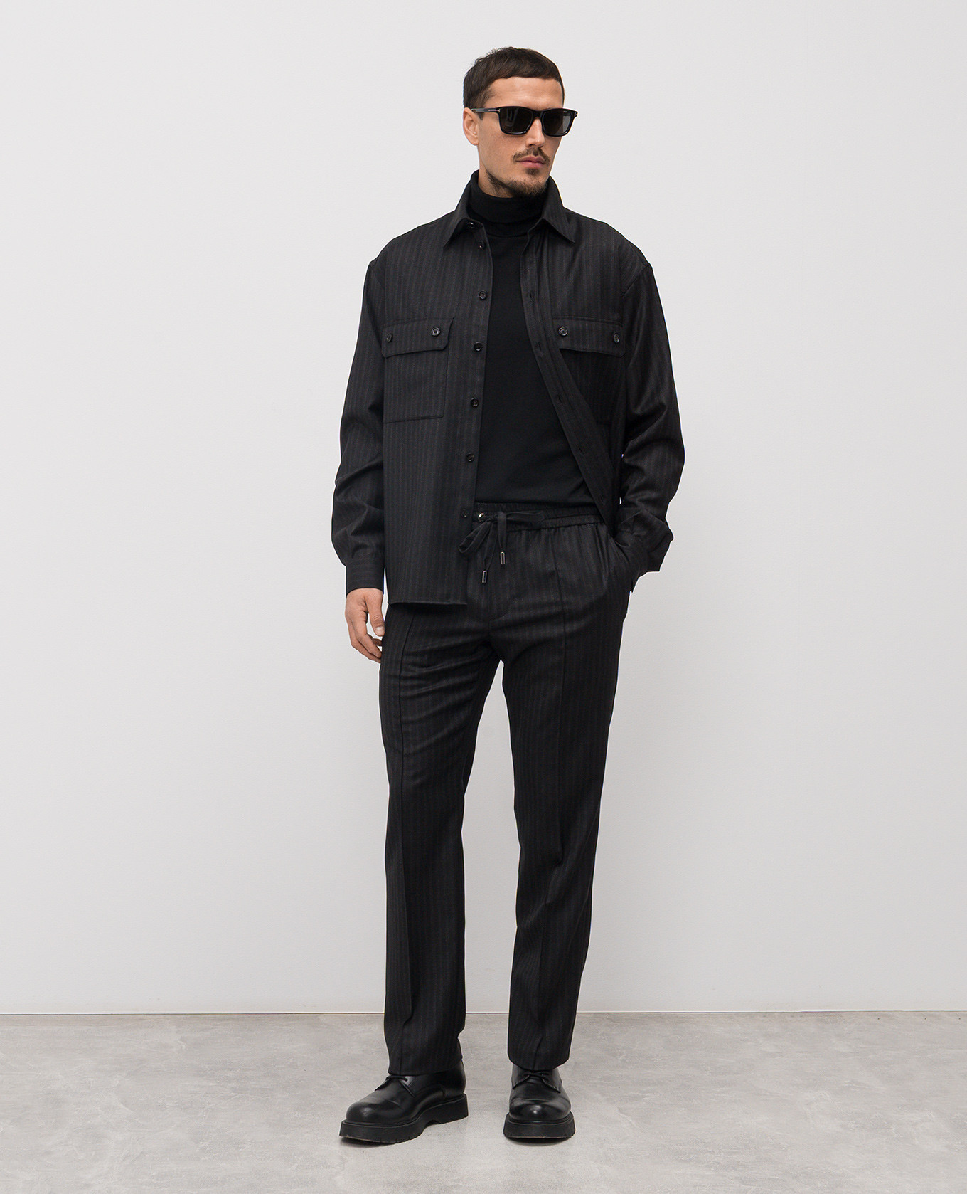 Black striped wool shirt Dolce&Gabbana 2