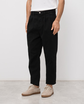 Brunello Cucinelli Black jeans with logo patch M277PK2310