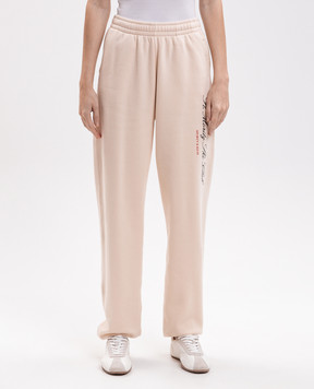 Sporty & Rich Beige joggers with print PA08782000CR01