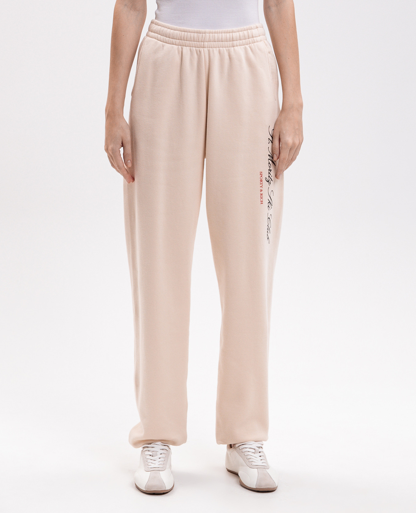 Beige joggers with print Sporty & Rich 3