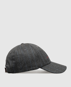 Brunello Cucinelli Gray striped wool cap MV4419850