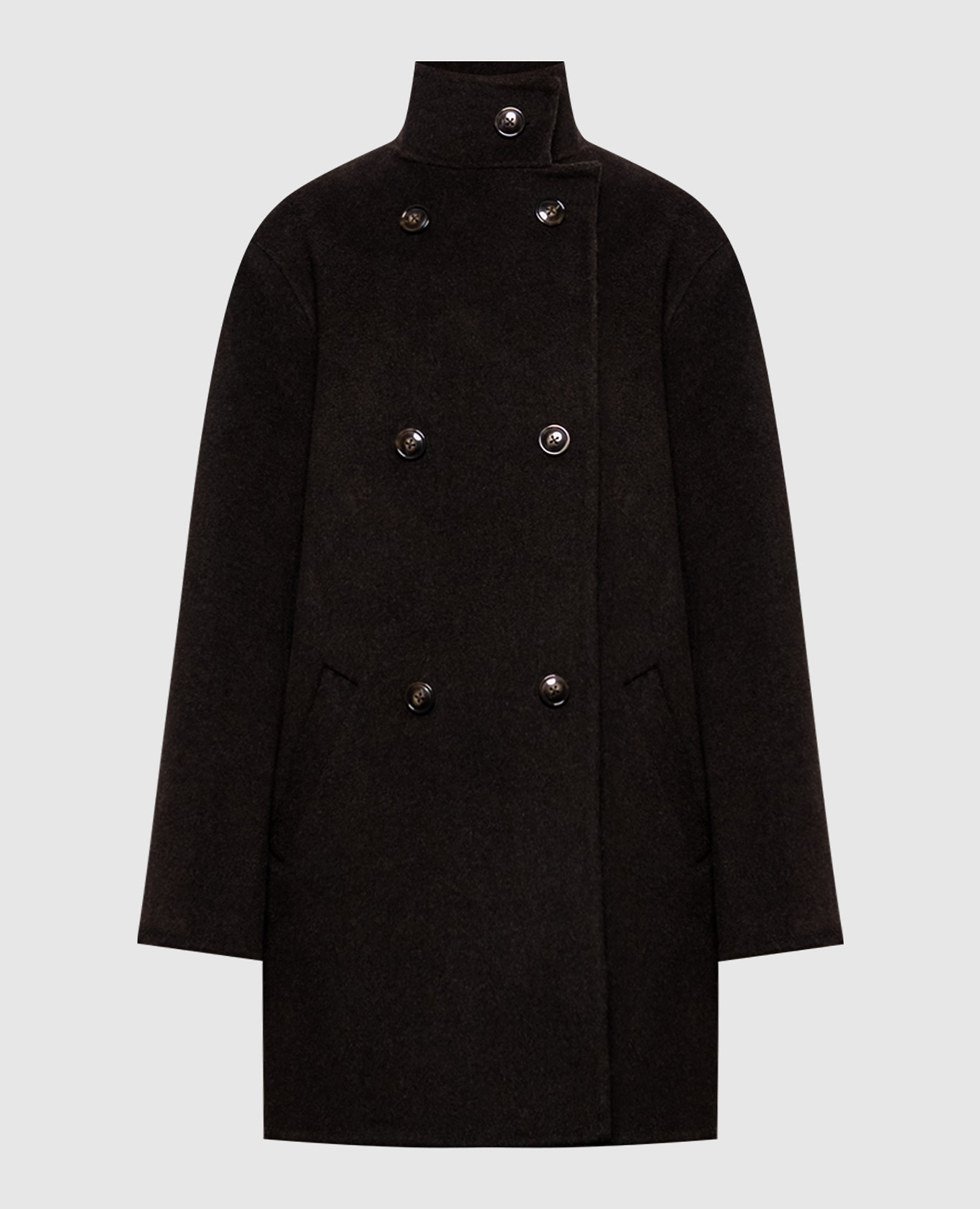 OLMO brown double-breasted coat made of wool and cashmere