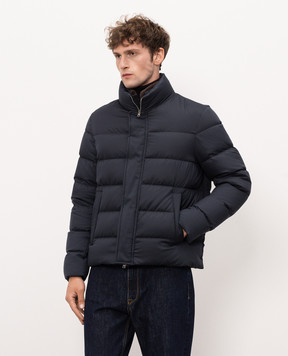 Herno Blue quilted down jacket with collar PI001019U12414Z