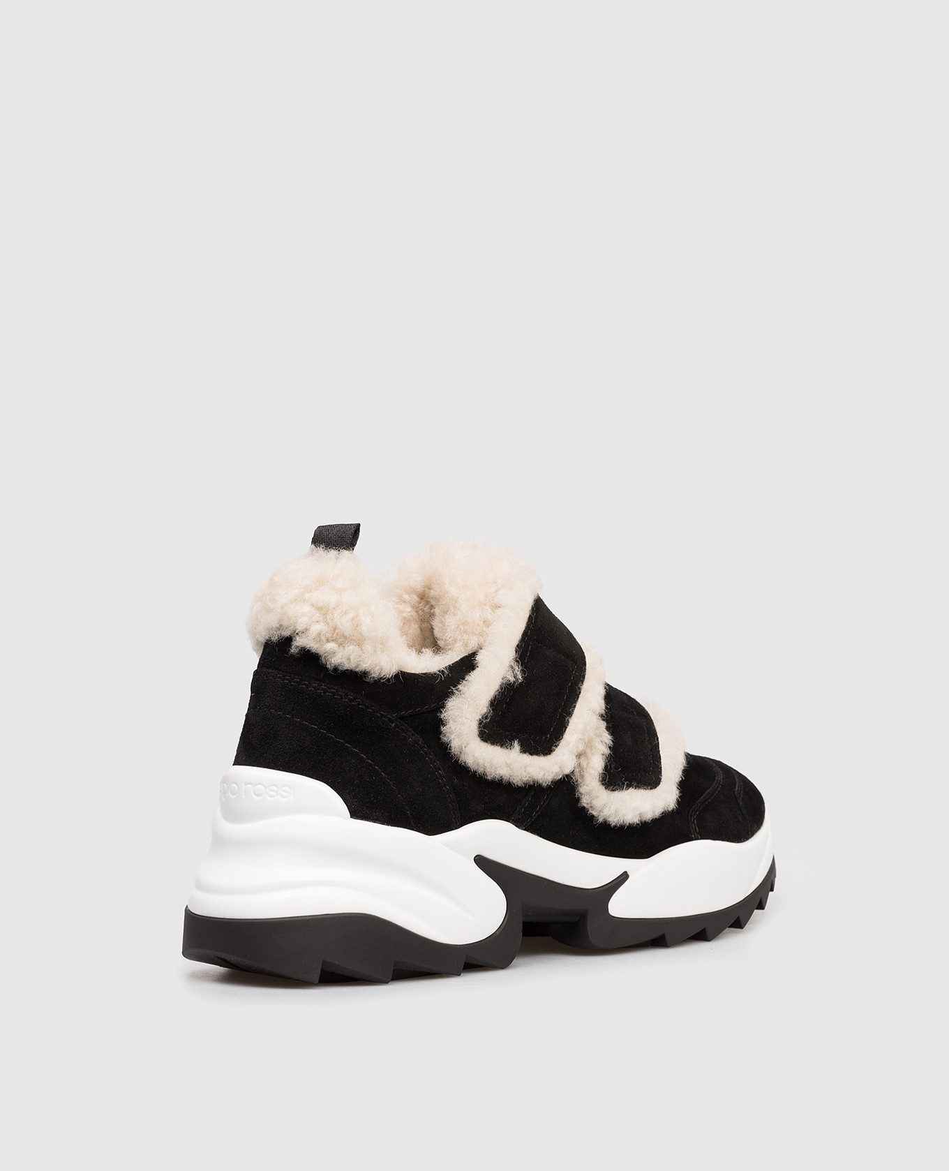 

Black suede Extreme sneakers with fur Sergio Rossi