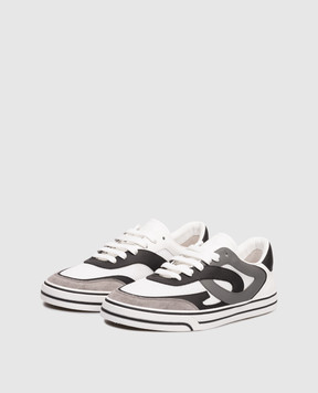 Dolce&Gabbana White Sailing logo-embossed combo sneakers CS2385AY796