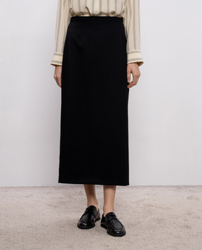 The Row Edric black wool midi skirt 10779W4319