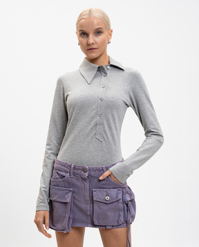 The Attico Grey melange polo with logo 260WCI00031JJF006AA