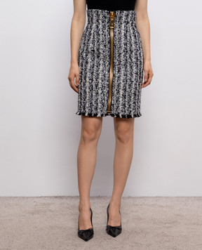 Balmain Tweed pencil skirt with wool HF1LCC22XM15