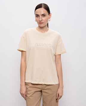 Twinset Beige T-shirt with embroidery 261TP2343