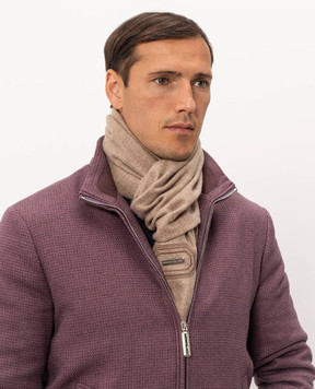Stefano Ricci Beige cashmere scarf with fringe MWA63000806853