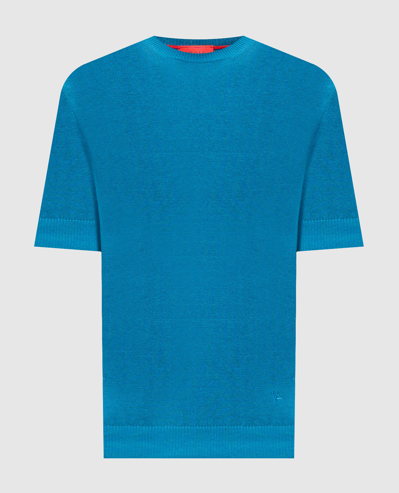 Blue linen and silk T-shirt