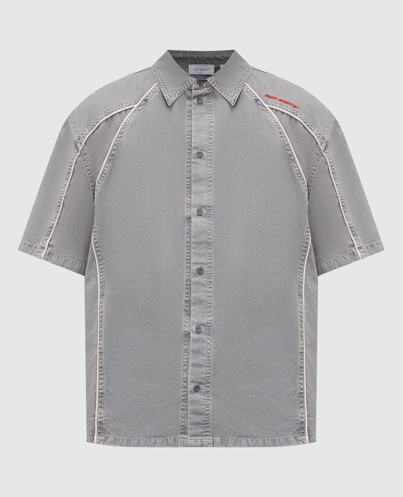 Gray shirt with logo embroidery