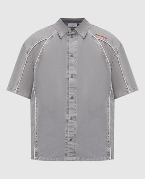 Off-White Gray shirt with logo embroidery 44XGG01IS26F001