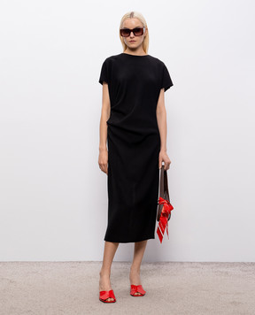 Calcaterra Black dress with silk D512
