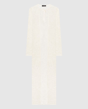 Fabiana Filippi Openwork elongated ivory cardigan with sequins MAD276F507D864