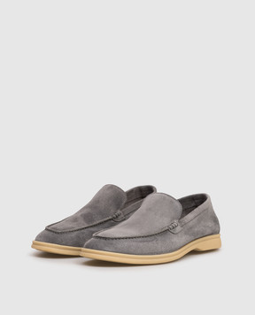 Lanciotti De Verzi Gray suede loafers FELIXLIGHTCACHEMIRE