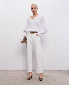 Brunello Cucinelli White linen pullover MDT746412