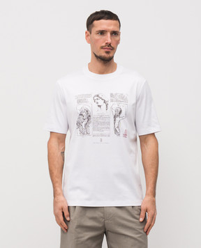 Brunello Cucinelli White T-shirt with print M0B138517